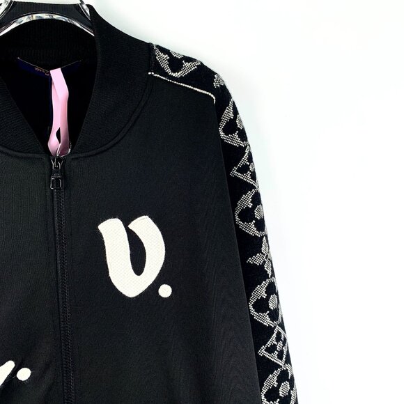 Louis Vuitton LV Black Side Logo Printed Stand-Up Collar Zipper Long-Sleeved Jac - Picture 7 of 8